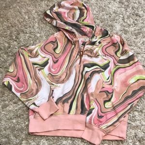 Justice 12/14 half zip up swirly design